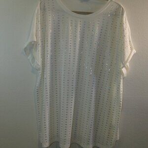 Women White Blouse Size 3X Twelfth Love